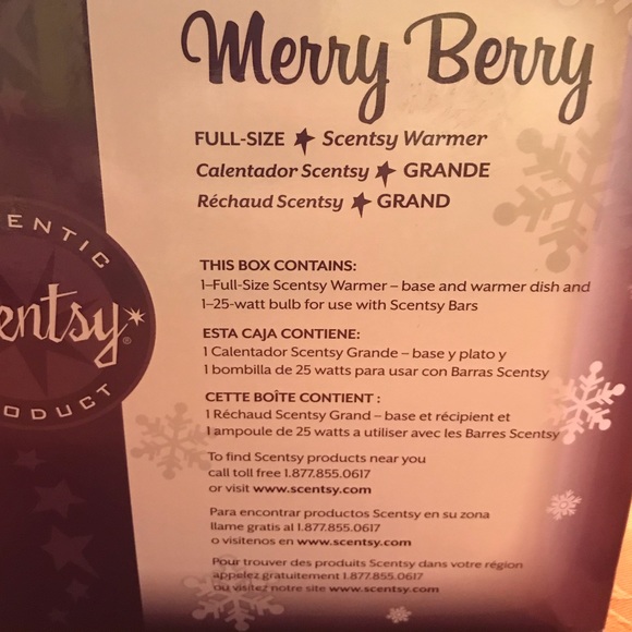 NWT Full size Scentsy Tart Warmer in a Christmas pattern. Box and bulb included. - Picture 10 of 12